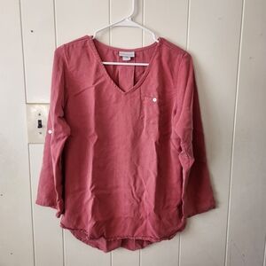 Soft Surroundings Pink V-Neck Top Size XS